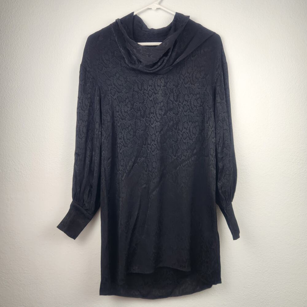 Just Cavalli Black Dress Long Sleeve V Neck Size 36 US Size Small NWT